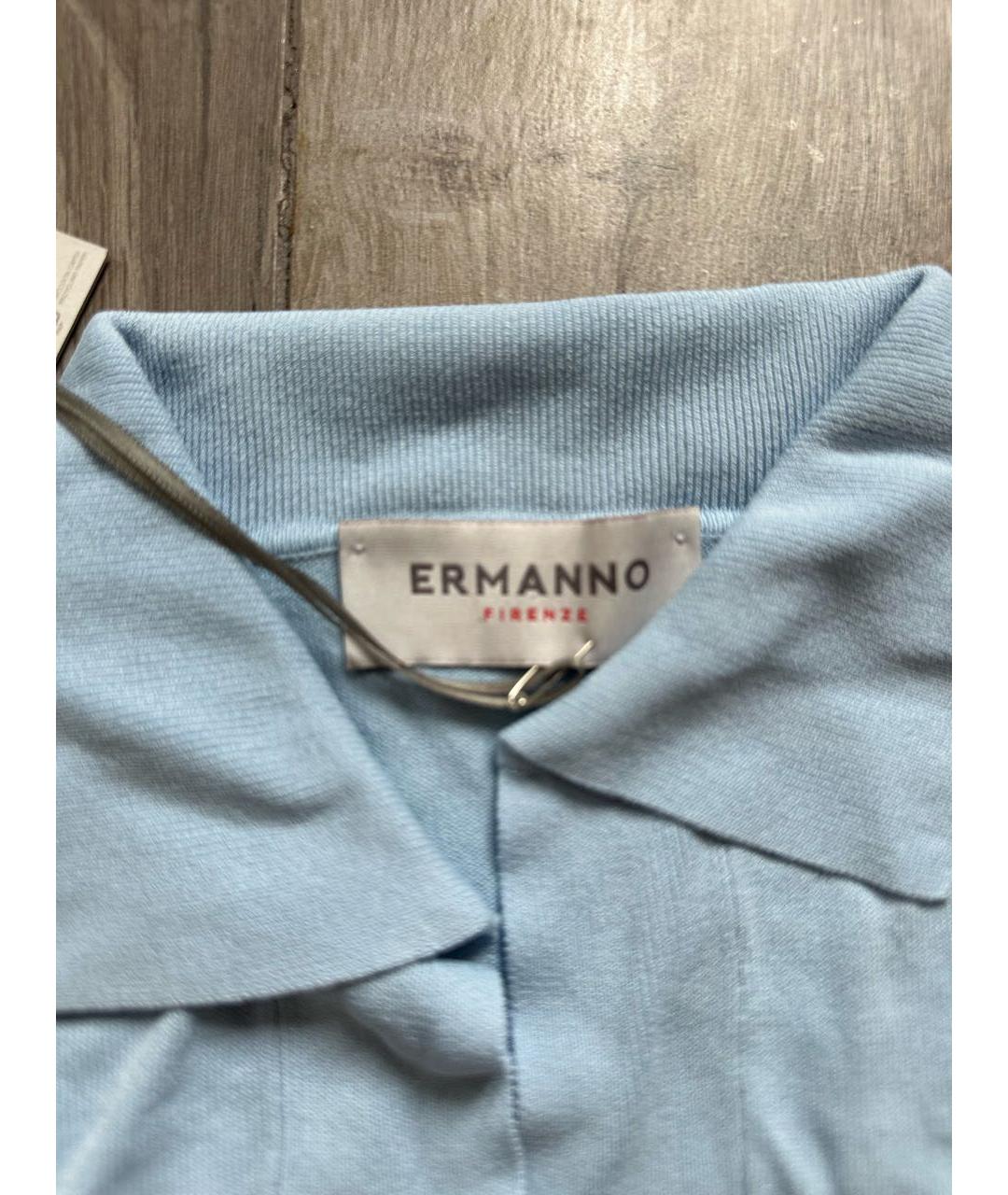 ERMANNO SCERVINO Голубая вискозная блузы, фото 3