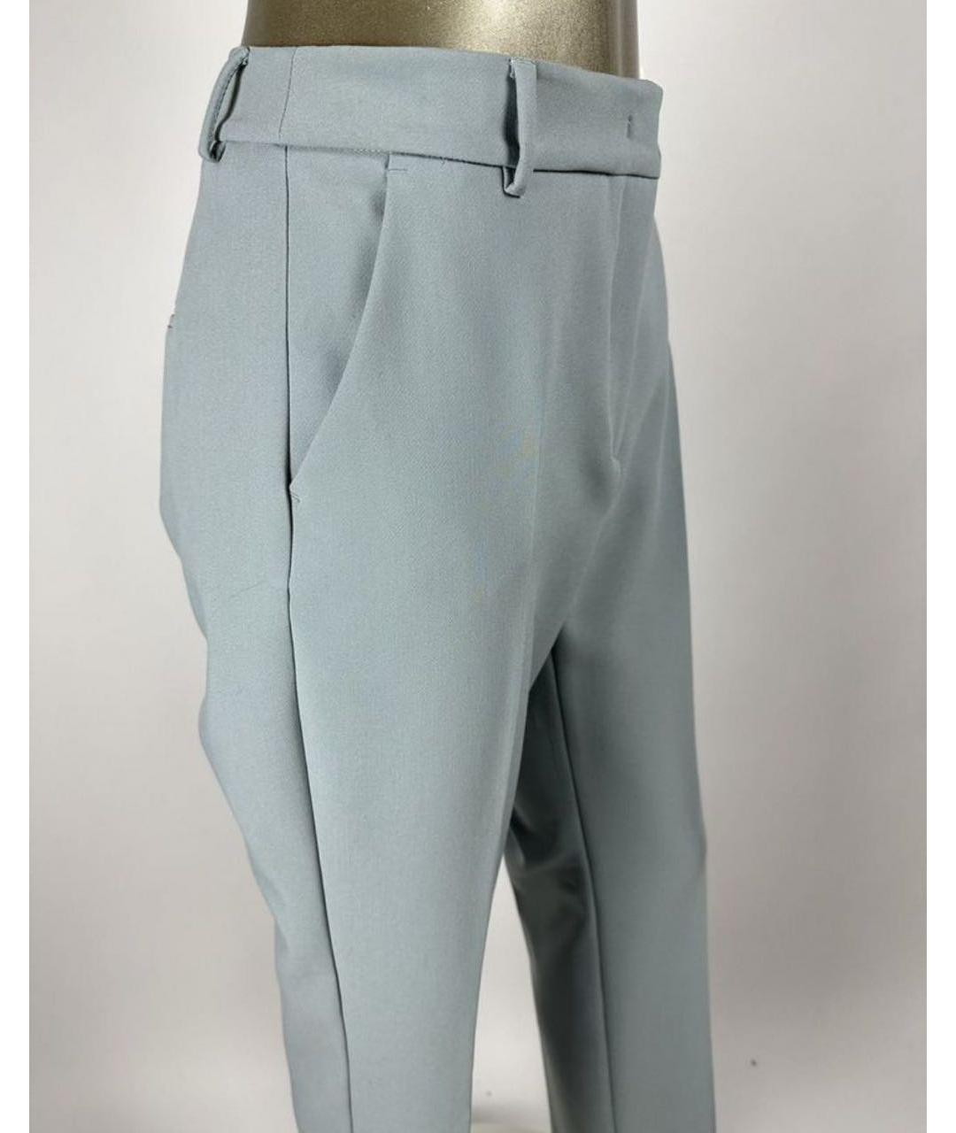 MAX MARA Голубые вискозные прямые брюки, фото 6