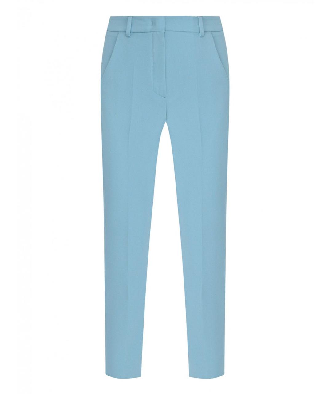MAX MARA Голубые вискозные прямые брюки, фото 1