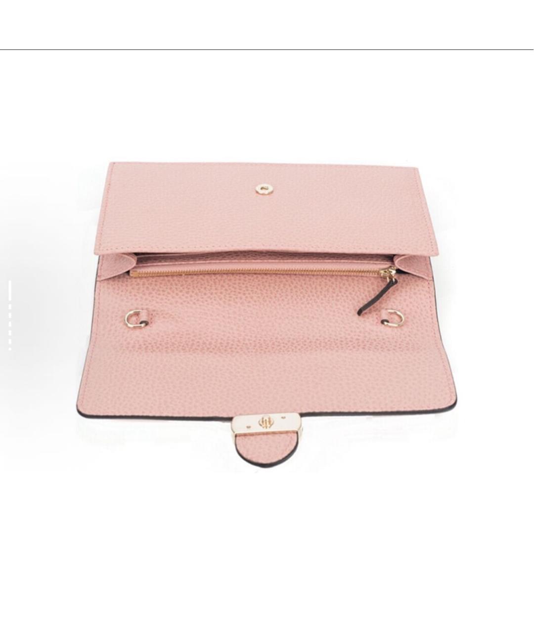 GUCCI Коралловая кожаная сумка через плечо, фото 4