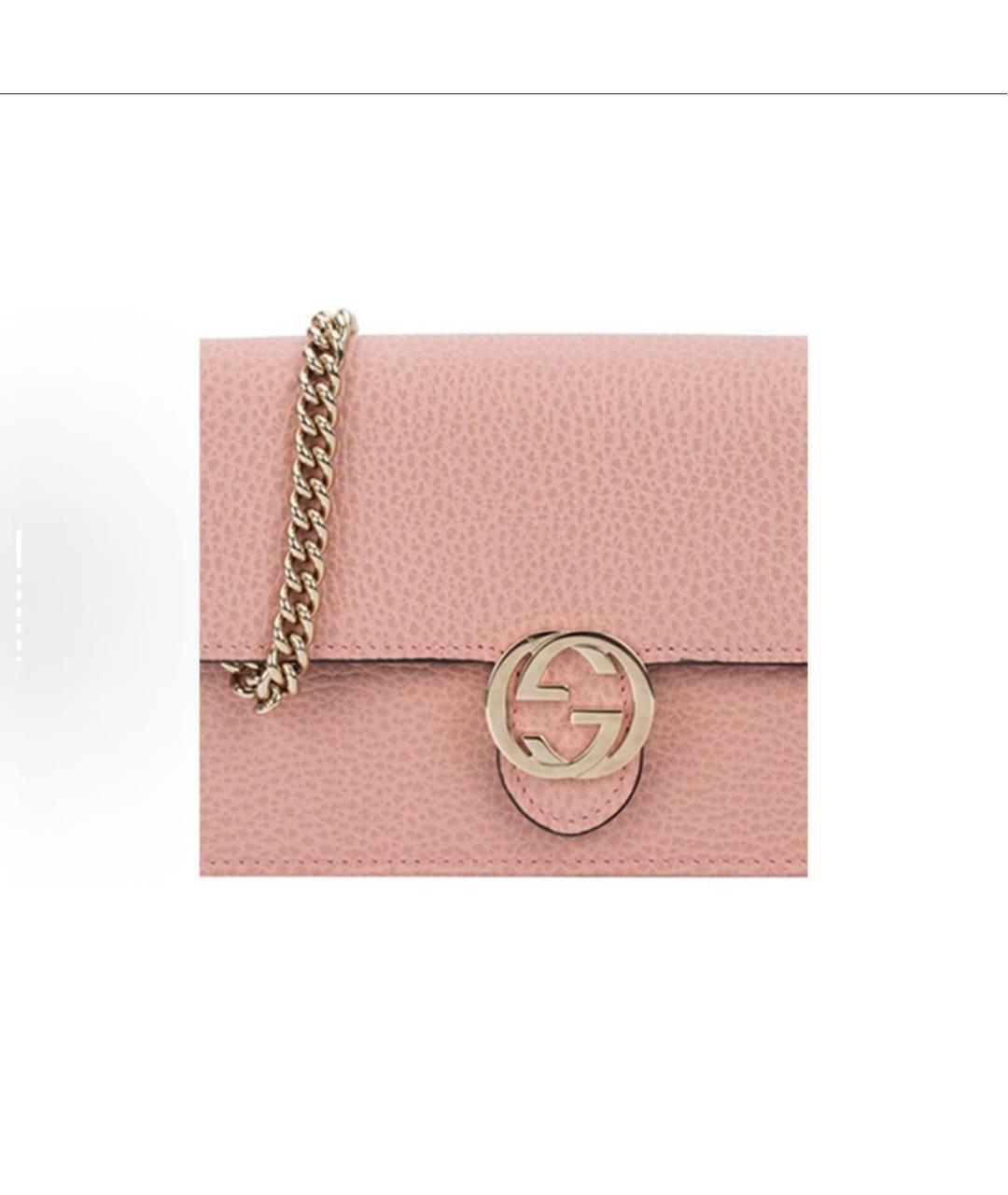 GUCCI Коралловая кожаная сумка через плечо, фото 6
