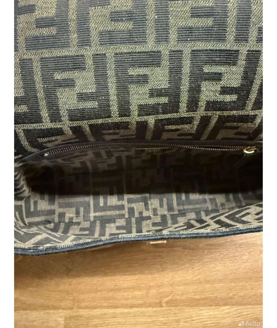 FENDI Коричневая жаккардовая сумка через плечо, фото 4