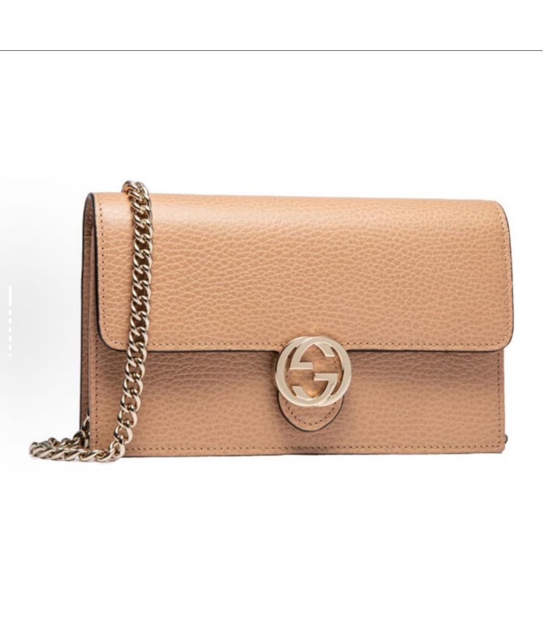 GUCCI Оранжевая кожаная сумка через плечо, фото 2