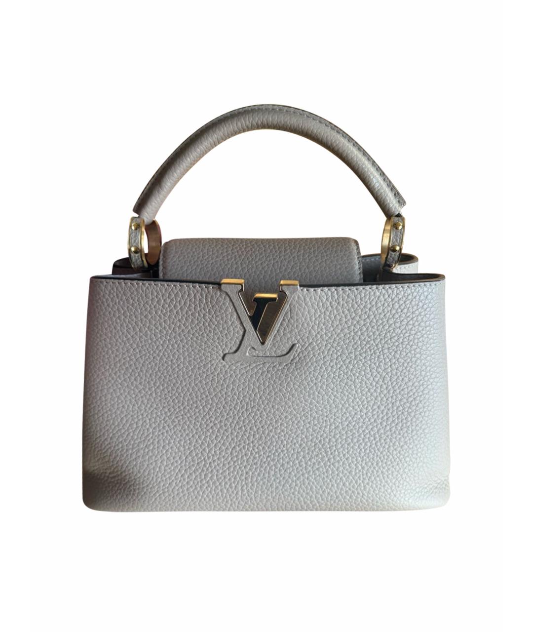 LOUIS VUITTON Бежевая кожаная сумка с короткими ручками, фото 1