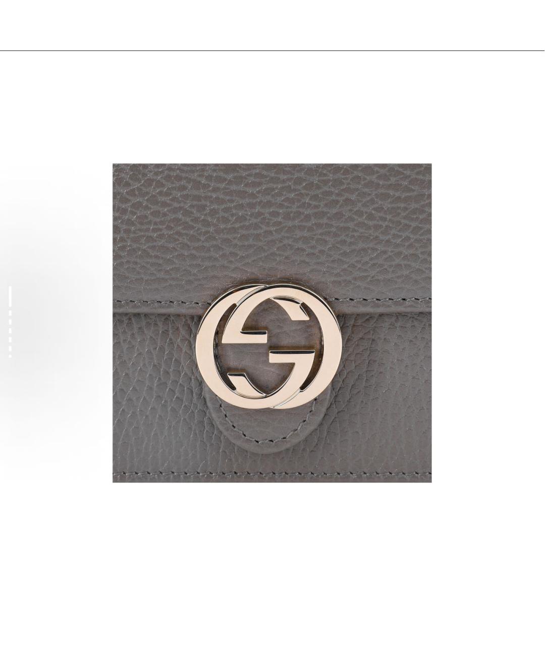 GUCCI Серая кожаная сумка через плечо, фото 5