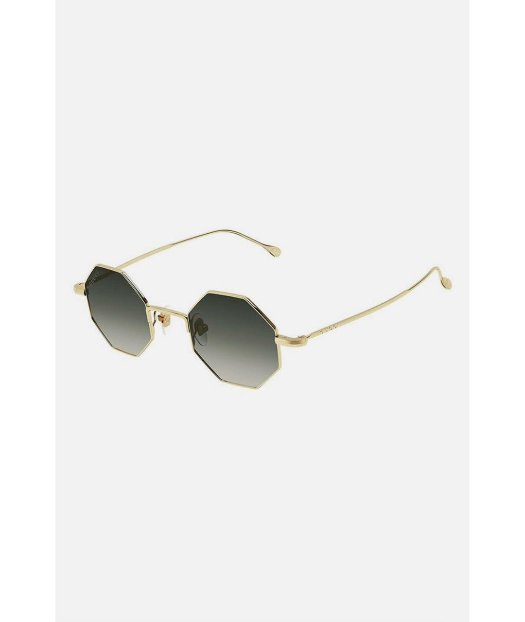 GUCCI Золотые металлические солнцезащитные очки, фото 4