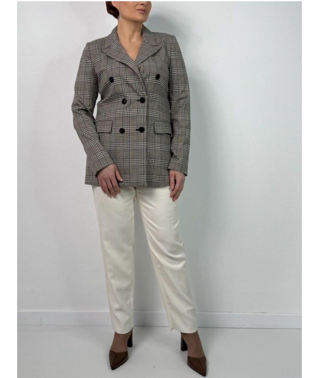 MAX MARA STUDIO Белые хлопковые брюки узкие, фото 7