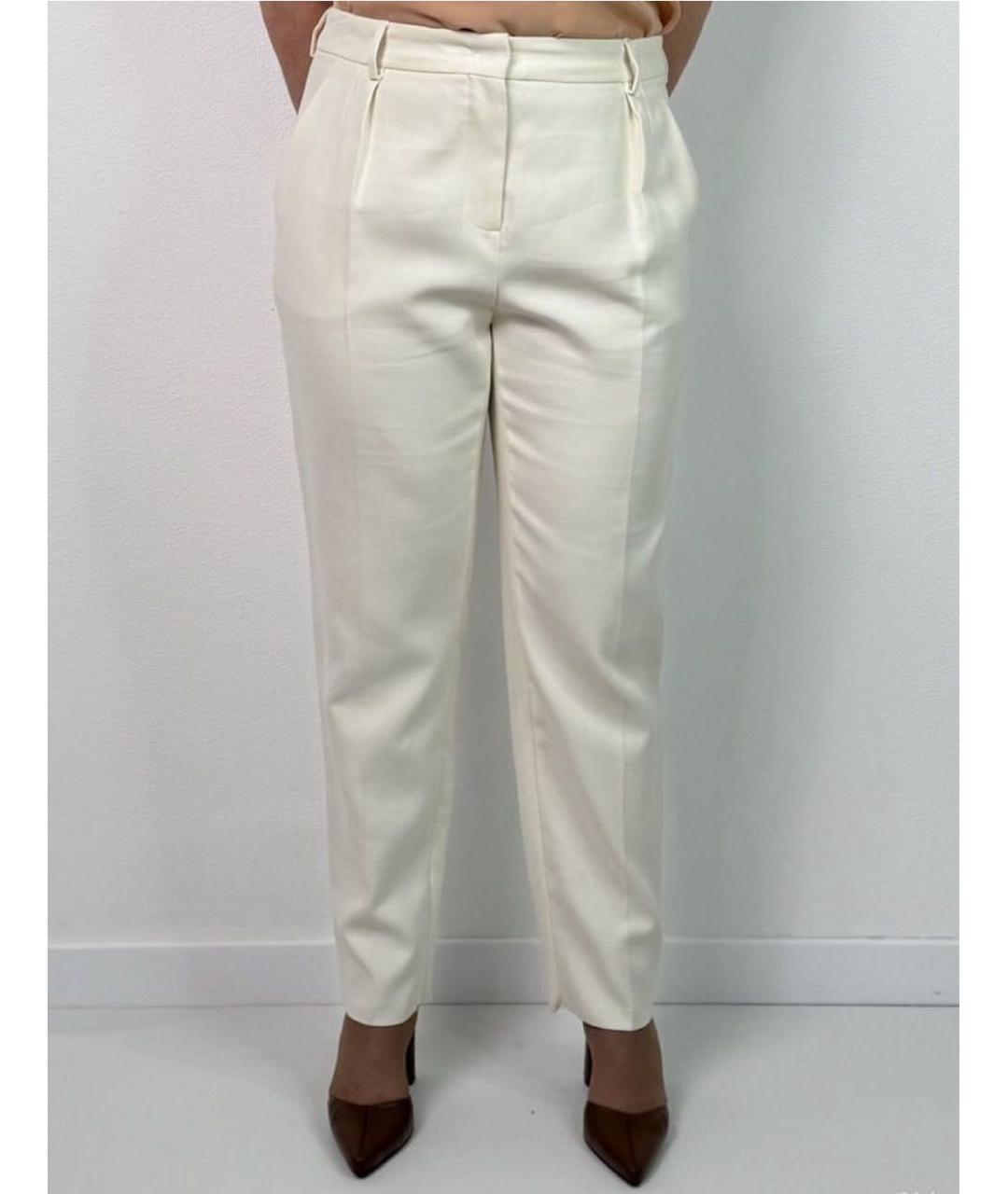 MAX MARA STUDIO Белые хлопковые брюки узкие, фото 6