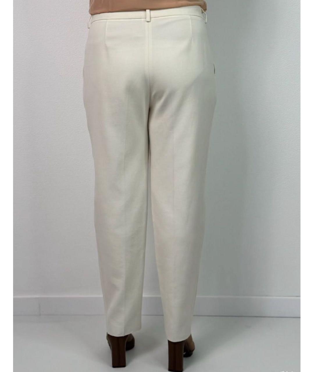 MAX MARA STUDIO Белые хлопковые брюки узкие, фото 2