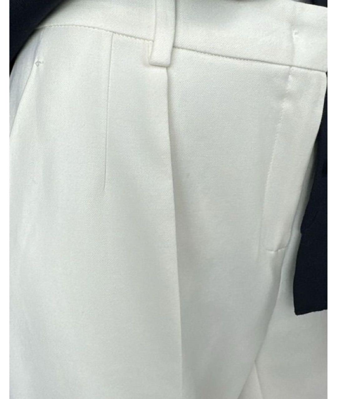 MAX MARA STUDIO Белые хлопковые брюки узкие, фото 5