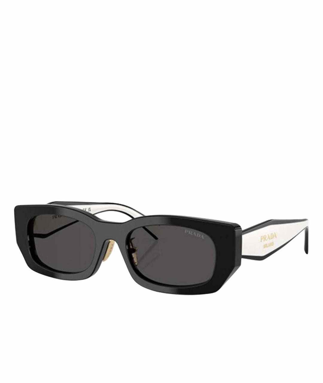 PRADA Черные пластиковые солнцезащитные очки, фото 1