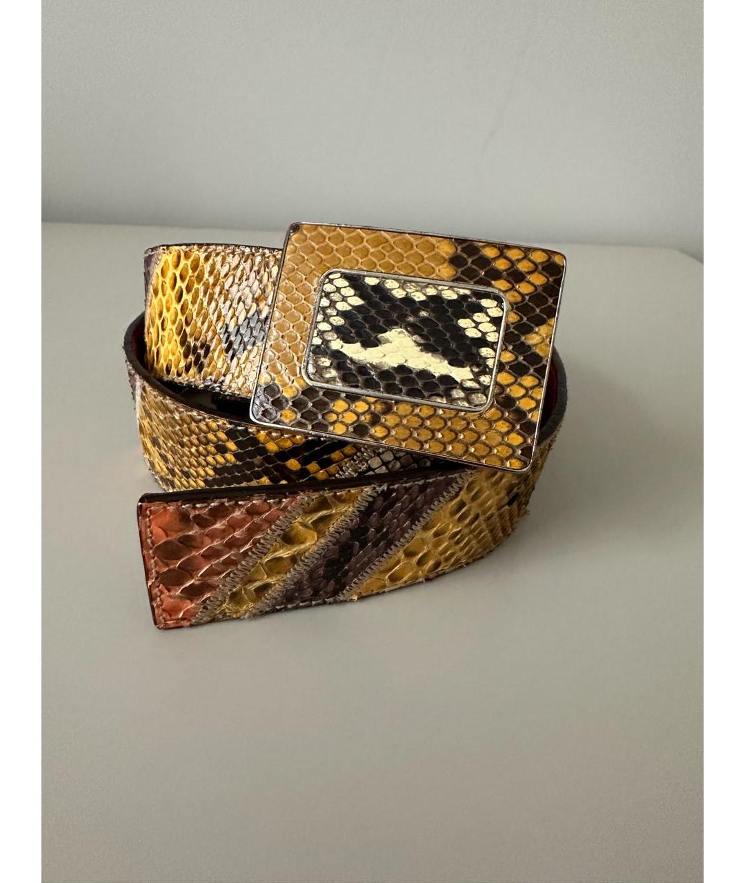 PRADA Оранжевый ремень из экзотической кожи, фото 8