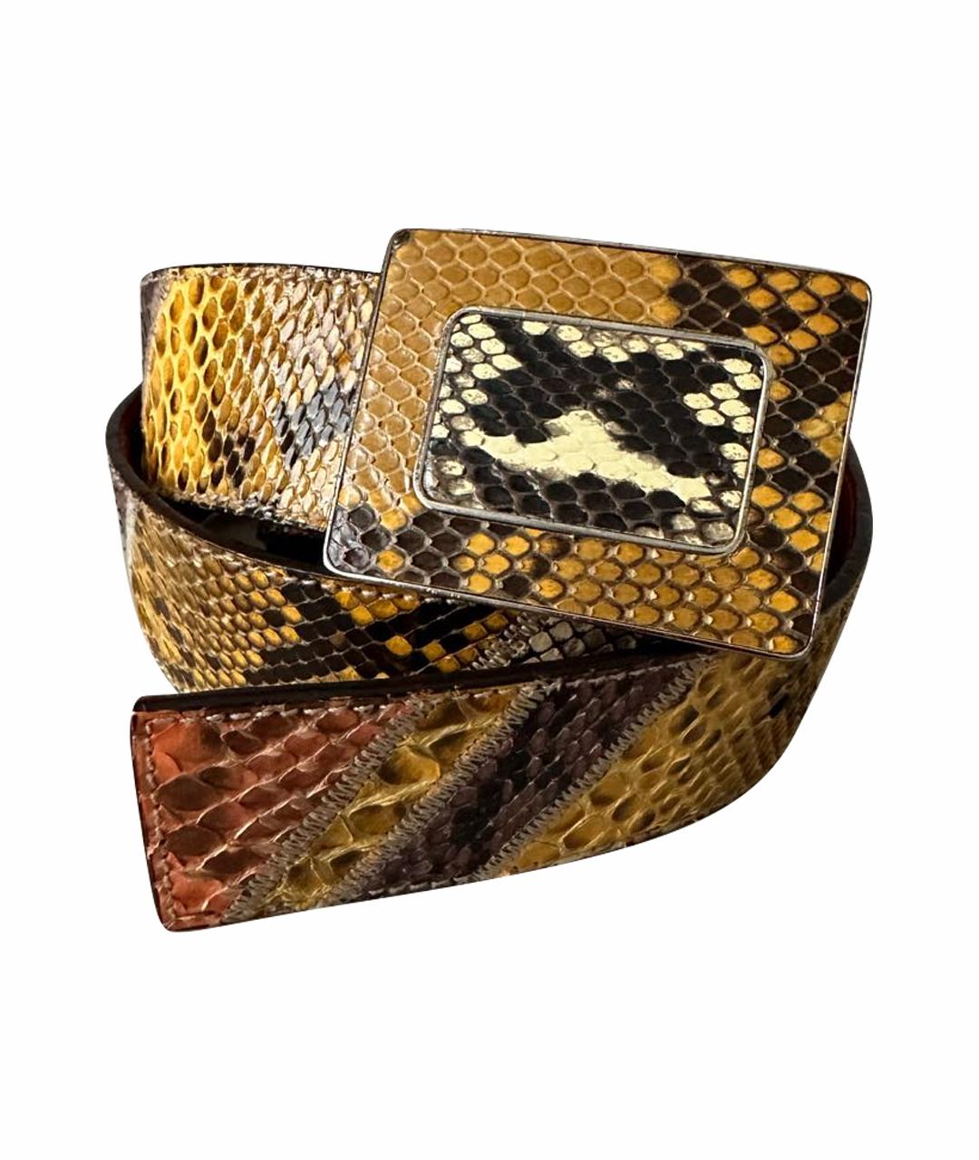PRADA Оранжевый ремень из экзотической кожи, фото 1