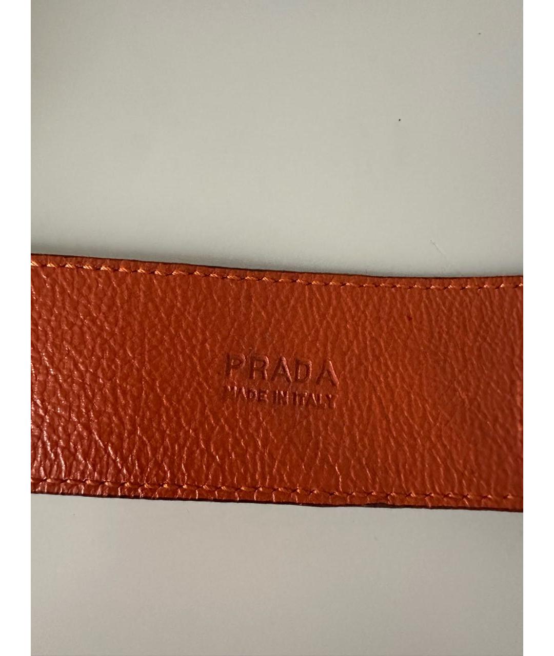 PRADA Оранжевый ремень из экзотической кожи, фото 3