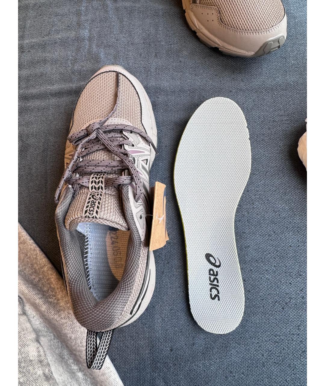 ASICS Бежевые текстильные кроссовки, фото 3