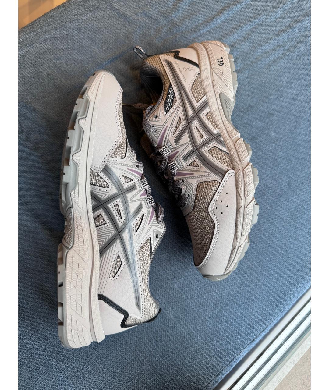 ASICS Бежевые текстильные кроссовки, фото 5