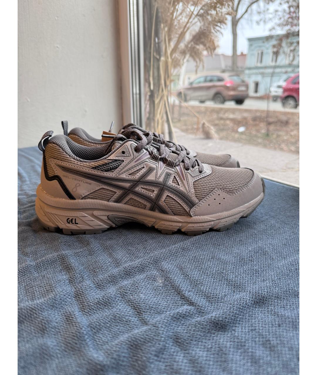 ASICS Бежевые текстильные кроссовки, фото 9