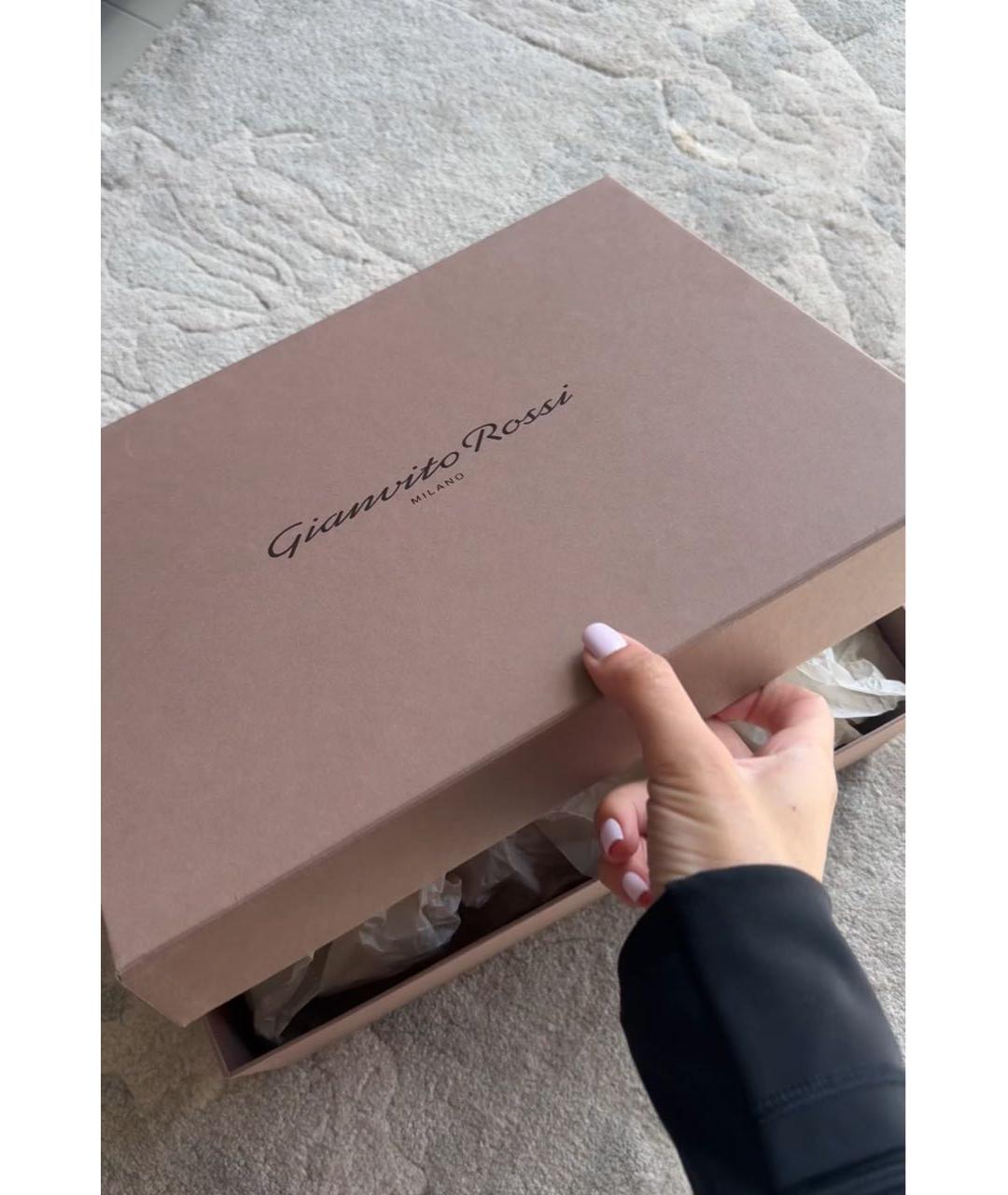 GIANVITO ROSSI Бирюзовые кожаные босоножки, фото 6