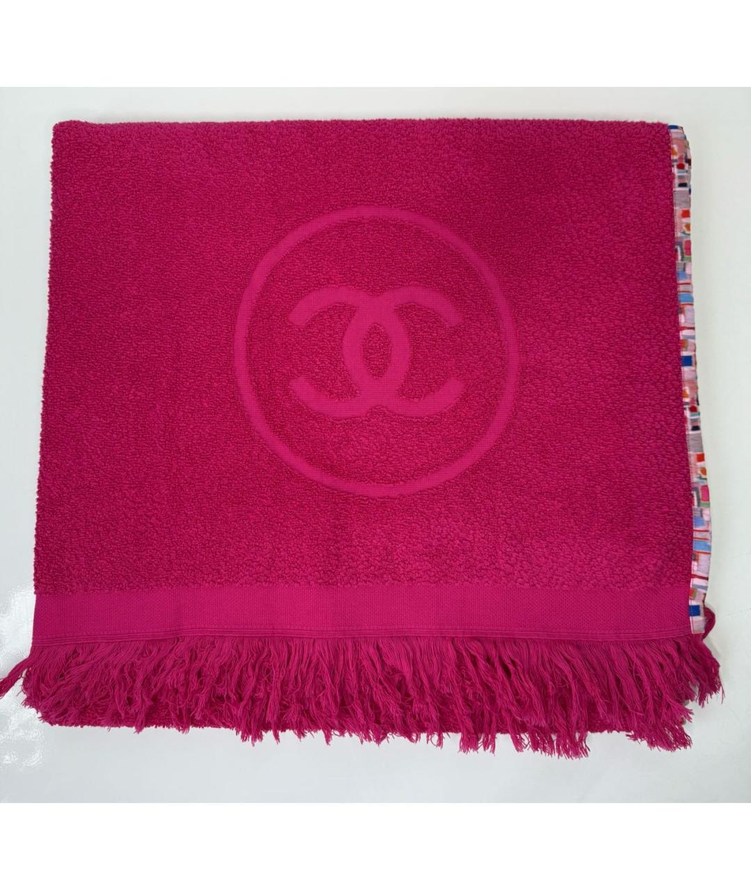 CHANEL Фуксия хлопковая пляжная сумка, фото 8