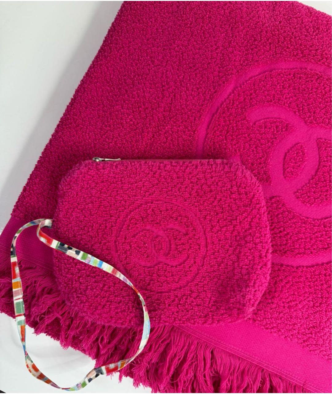 CHANEL Фуксия хлопковая пляжная сумка, фото 5
