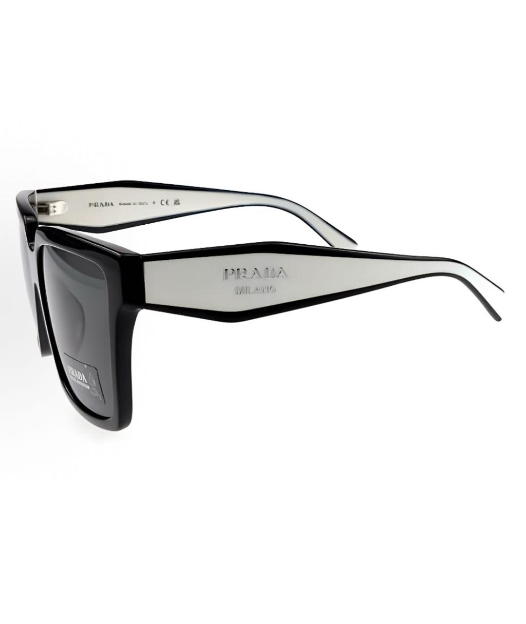 PRADA Черные пластиковые солнцезащитные очки, фото 3