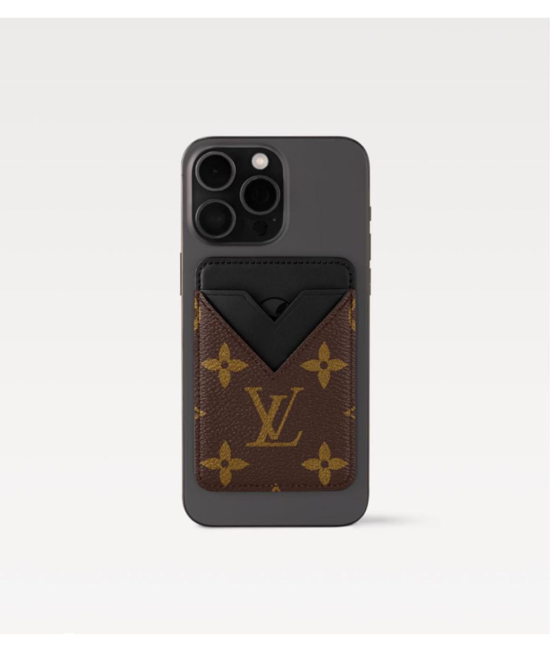 LOUIS VUITTON Коричневый кожаный кардхолдер, фото 3