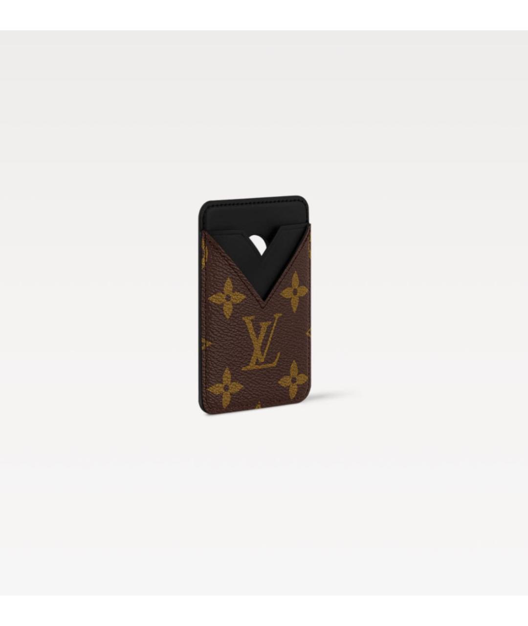 LOUIS VUITTON Коричневый кожаный кардхолдер, фото 2