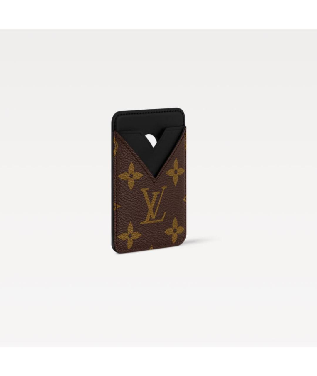 LOUIS VUITTON Коричневый кожаный кардхолдер, фото 2