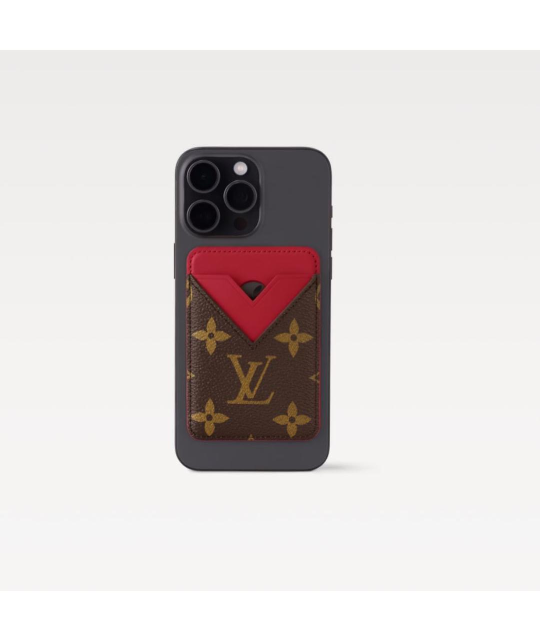 LOUIS VUITTON Коричневый кожаный кардхолдер, фото 3