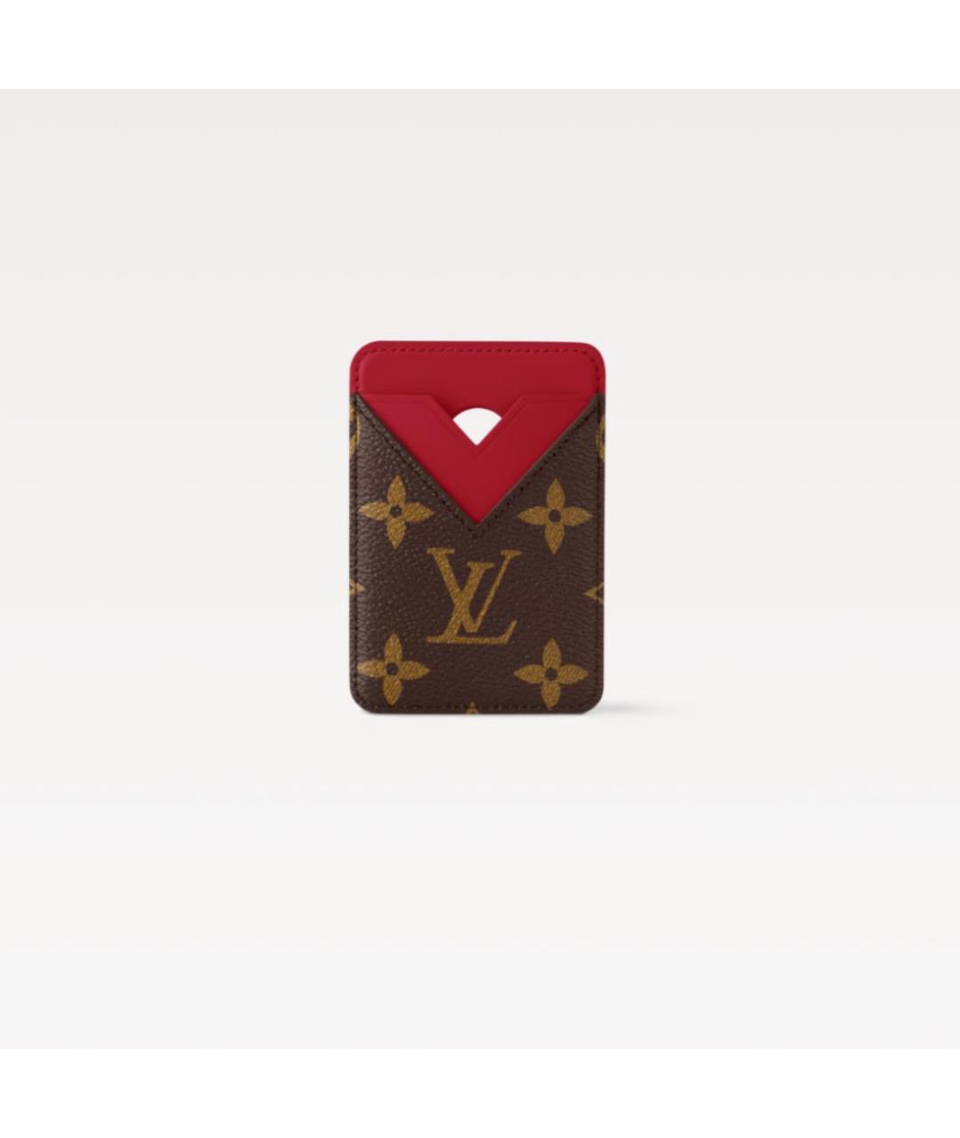 LOUIS VUITTON Коричневый кожаный кардхолдер, фото 5