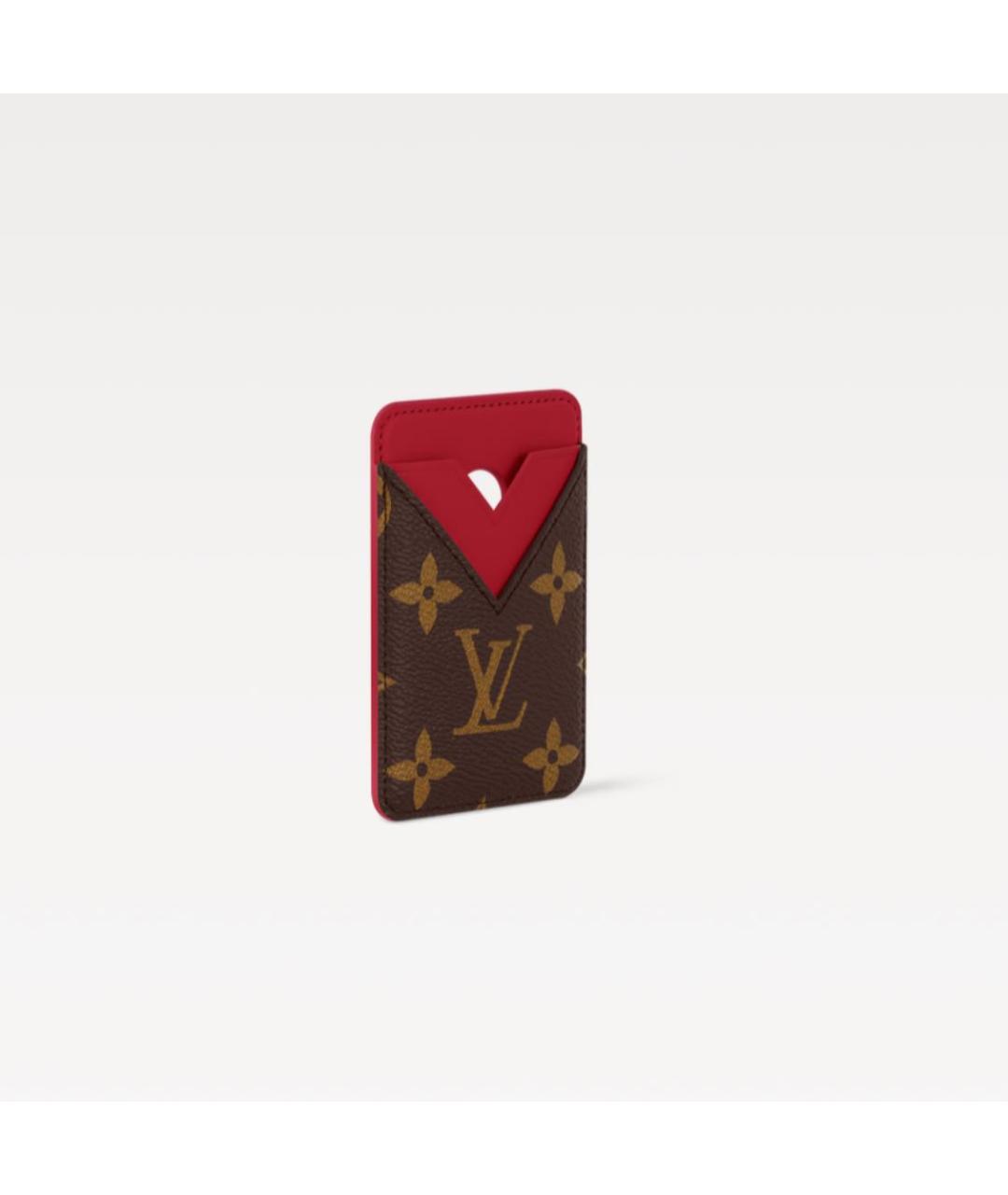 LOUIS VUITTON Коричневый кожаный кардхолдер, фото 2