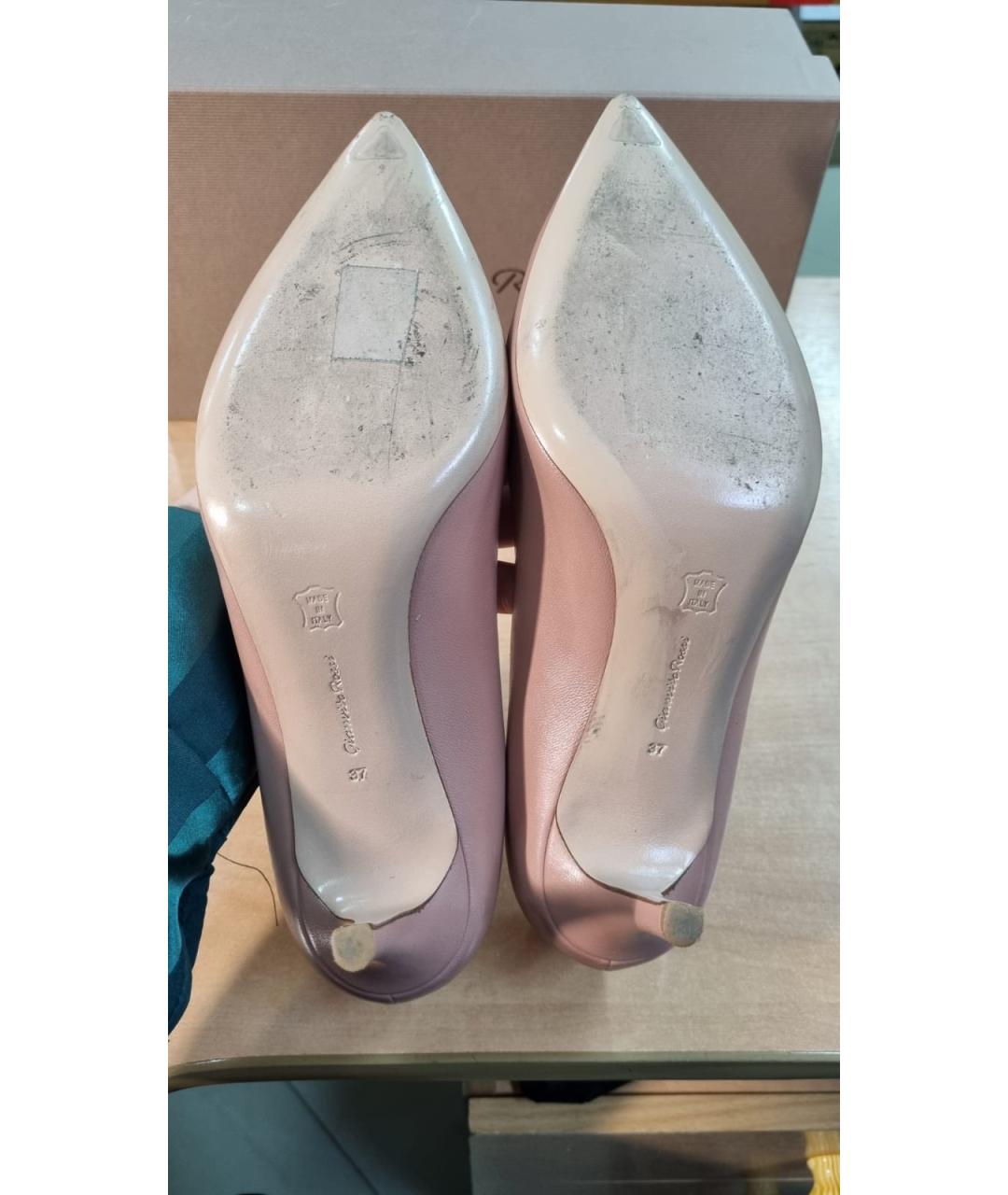 GIANVITO ROSSI Розовые кожаные туфли, фото 5