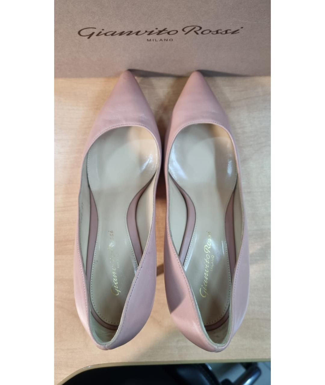 GIANVITO ROSSI Розовые кожаные туфли, фото 3