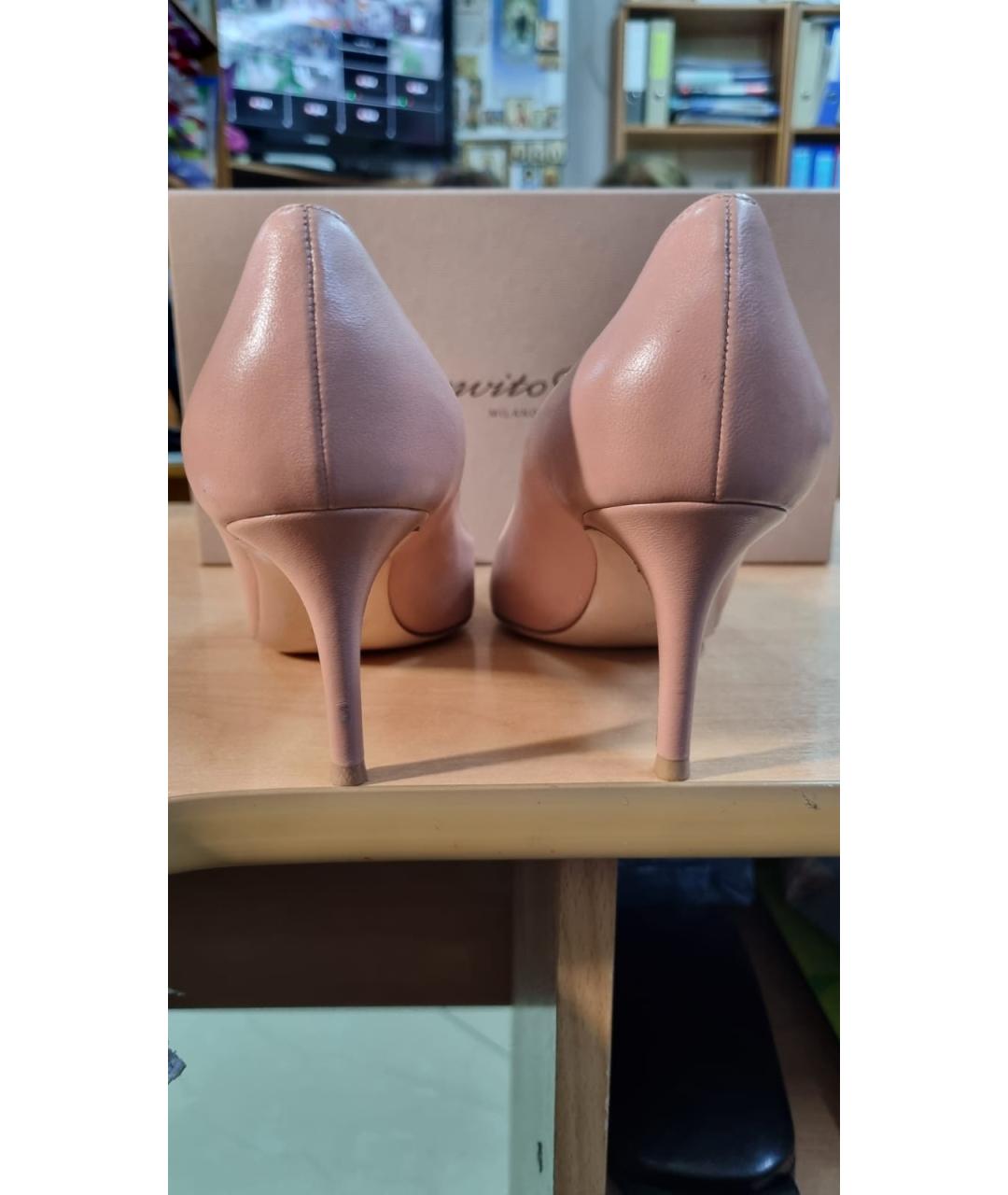 GIANVITO ROSSI Розовые кожаные туфли, фото 4
