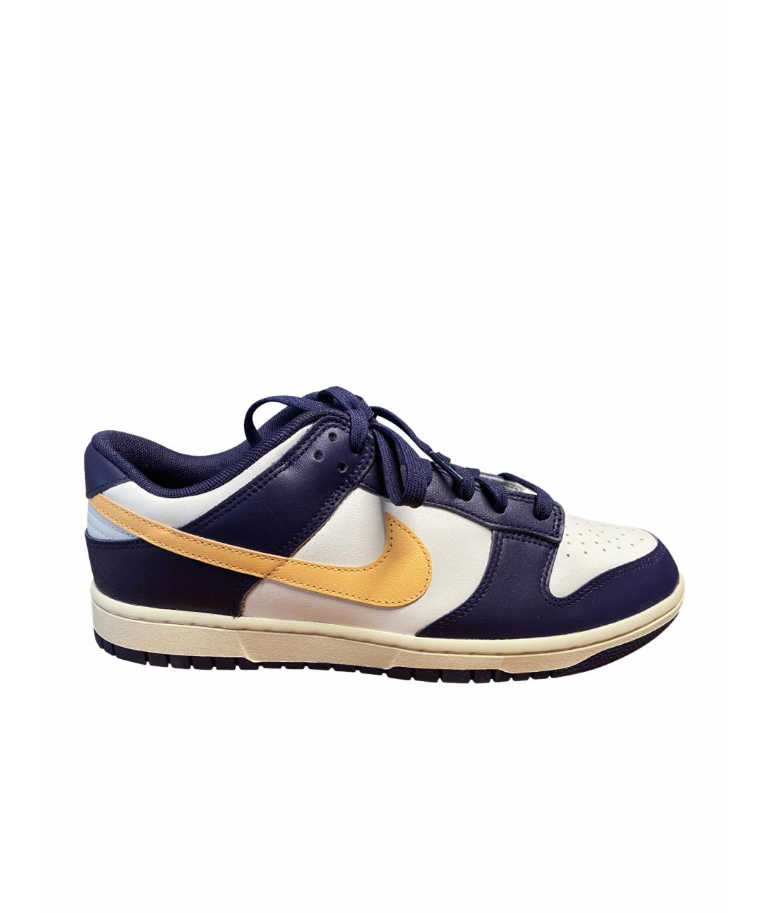 NIKE Фиолетовые кожаные низкие кроссовки / кеды, фото 1