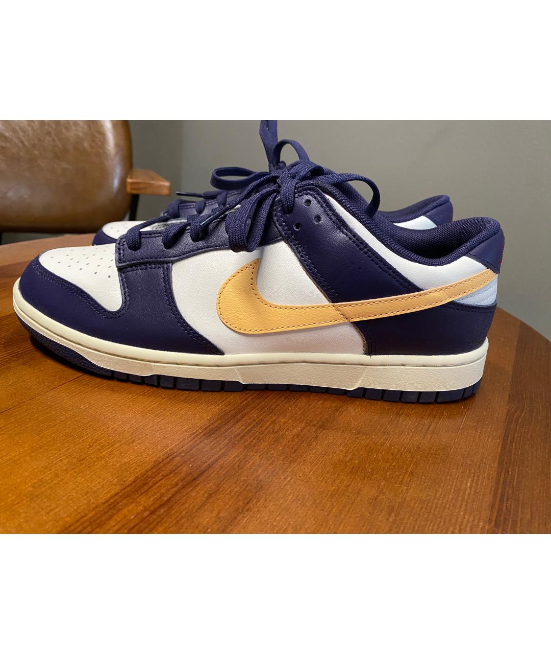 NIKE Фиолетовые кожаные низкие кроссовки / кеды, фото 10