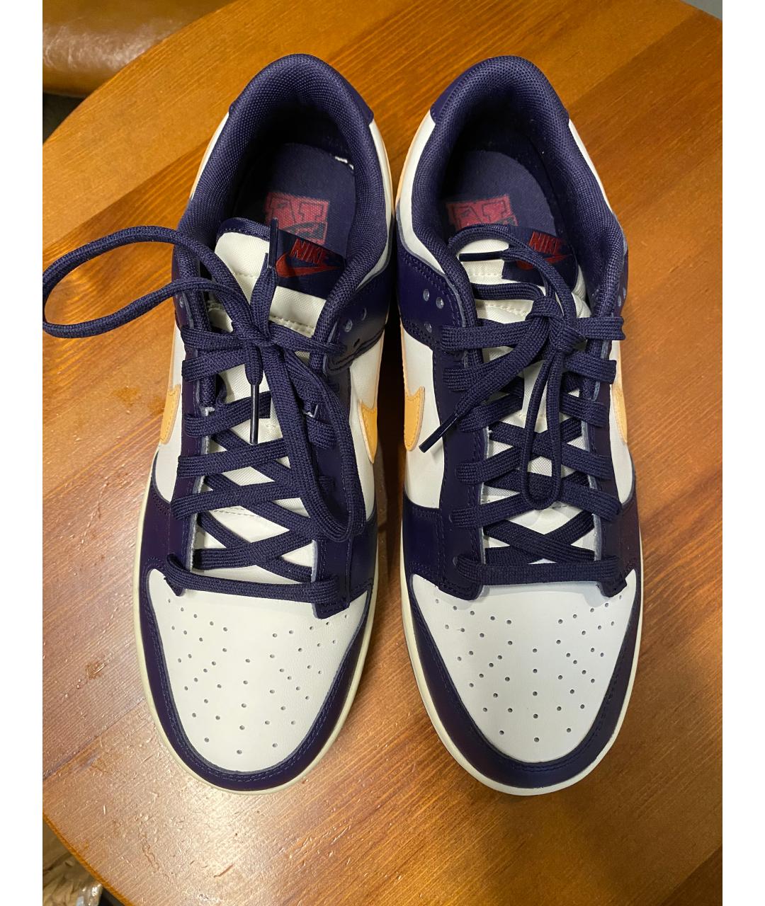 NIKE Фиолетовые кожаные низкие кроссовки / кеды, фото 4