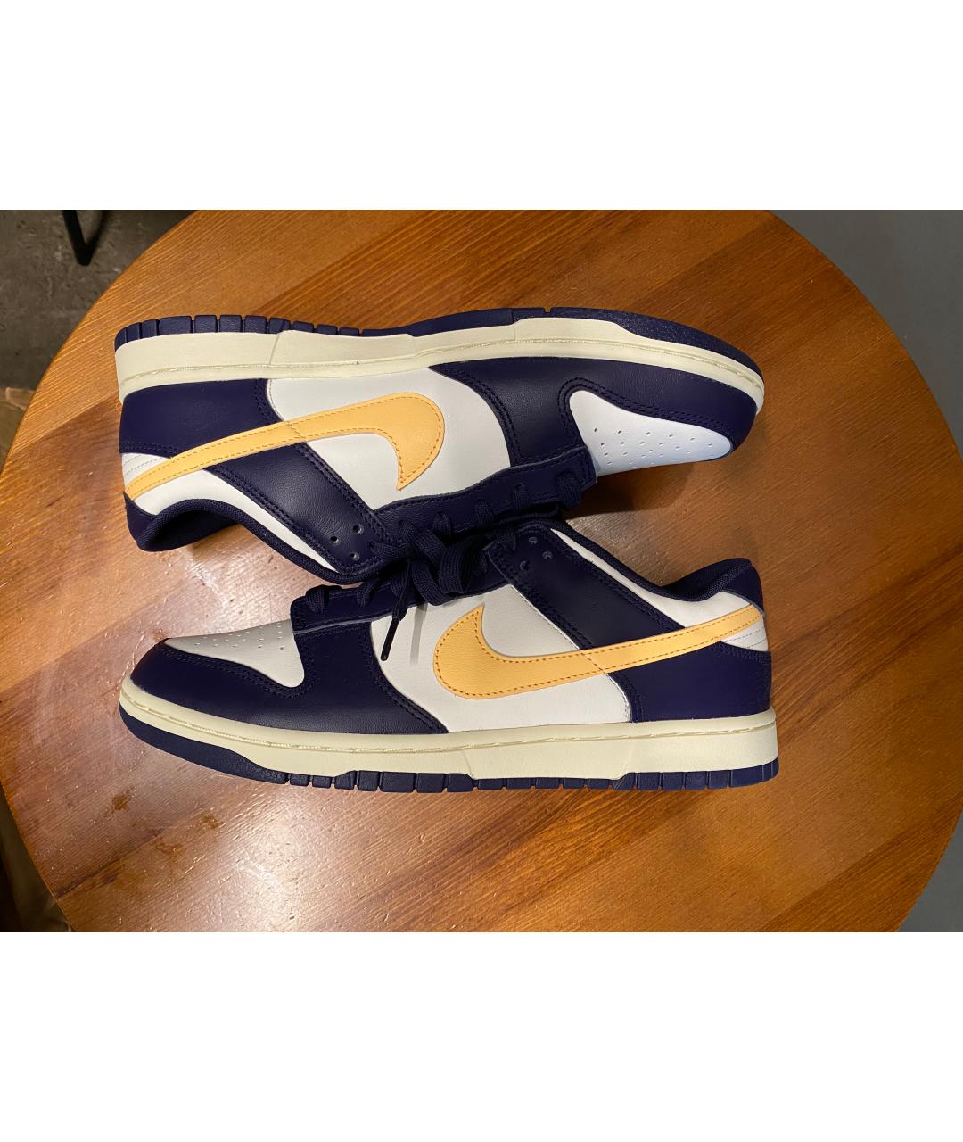 NIKE Фиолетовые кожаные низкие кроссовки / кеды, фото 2