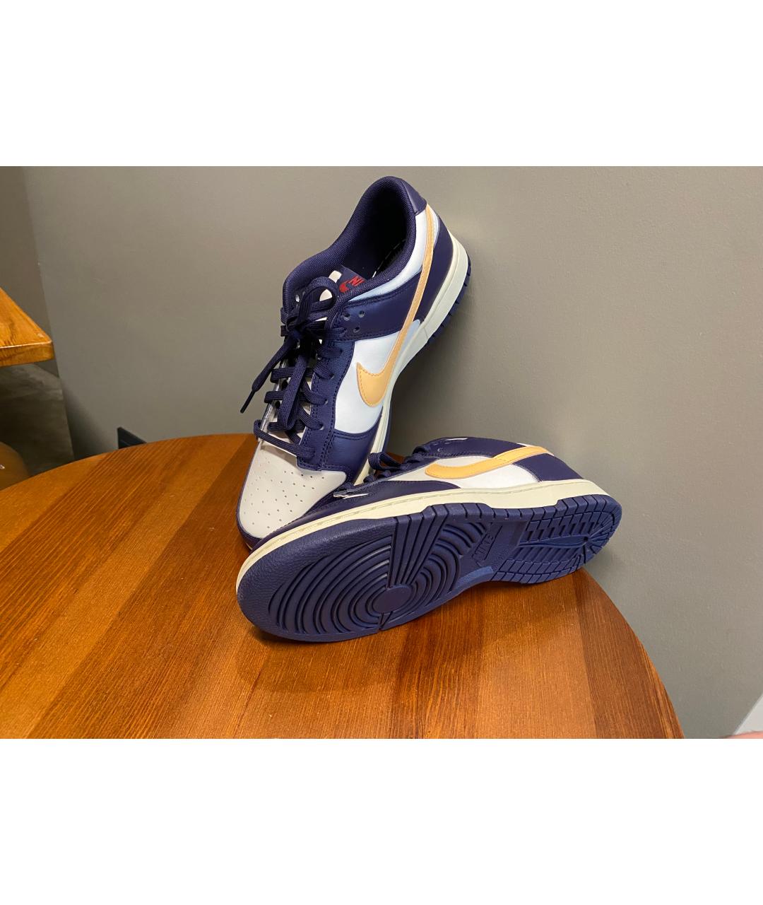 NIKE Фиолетовые кожаные низкие кроссовки / кеды, фото 3