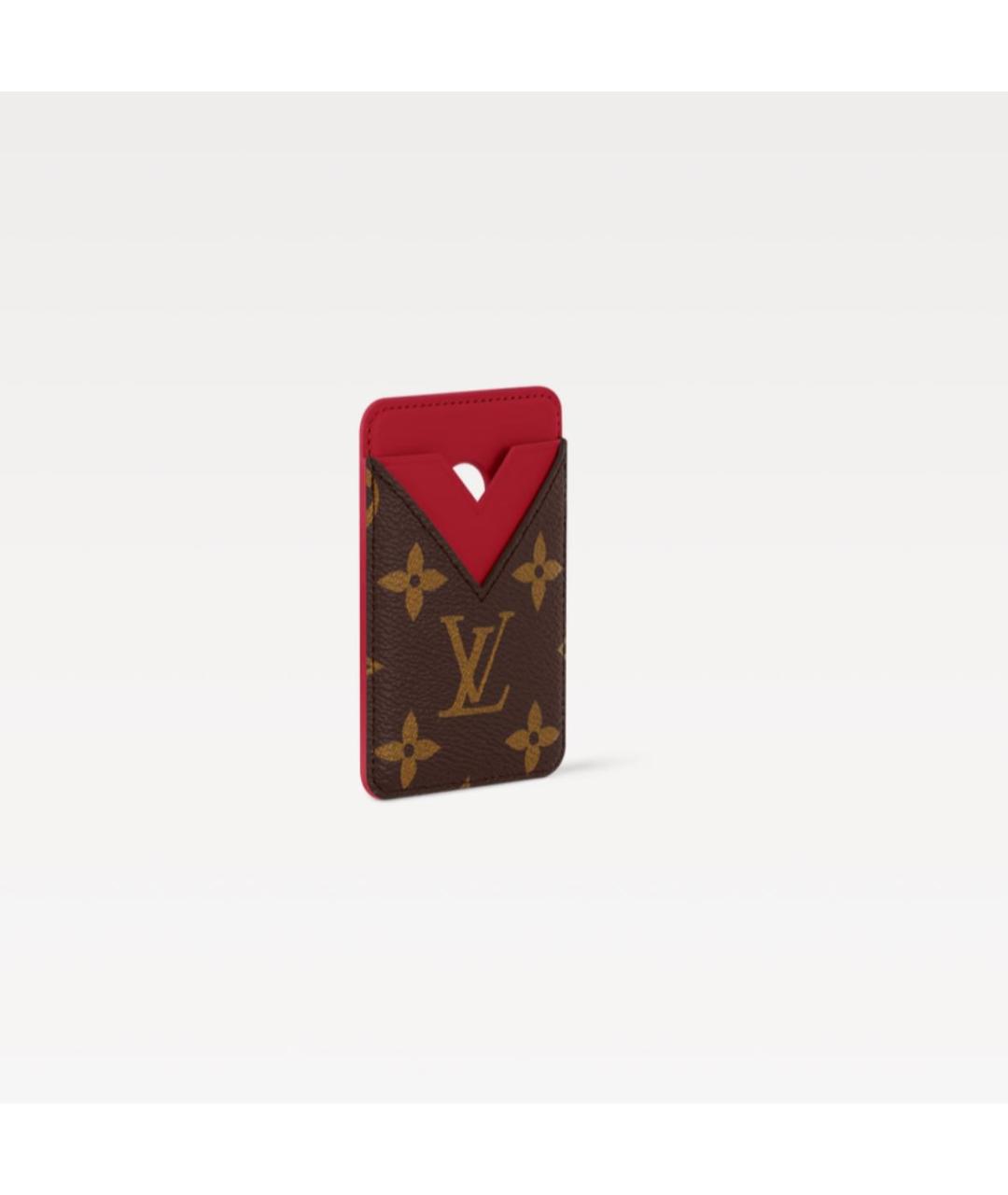 LOUIS VUITTON Коричневый кожаный кардхолдер, фото 2