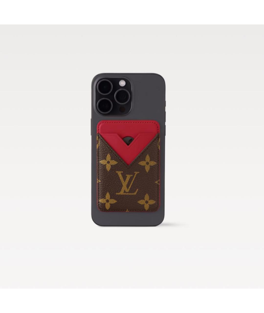 LOUIS VUITTON Коричневый кожаный кардхолдер, фото 3