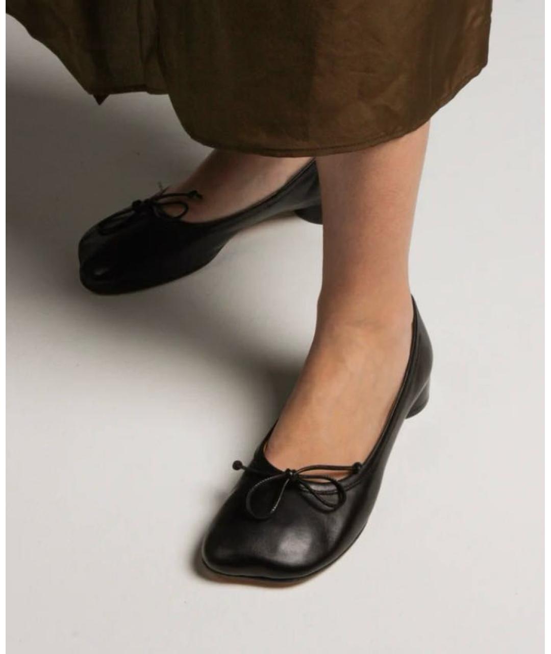 MM6 MAISON MARGIELA Черные кожаные туфли, фото 2