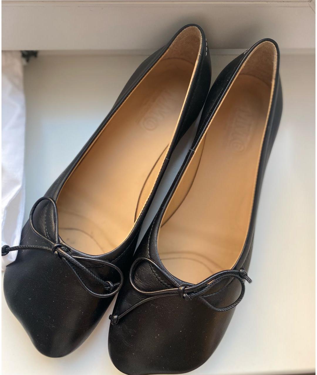 MM6 MAISON MARGIELA Черные кожаные туфли, фото 3