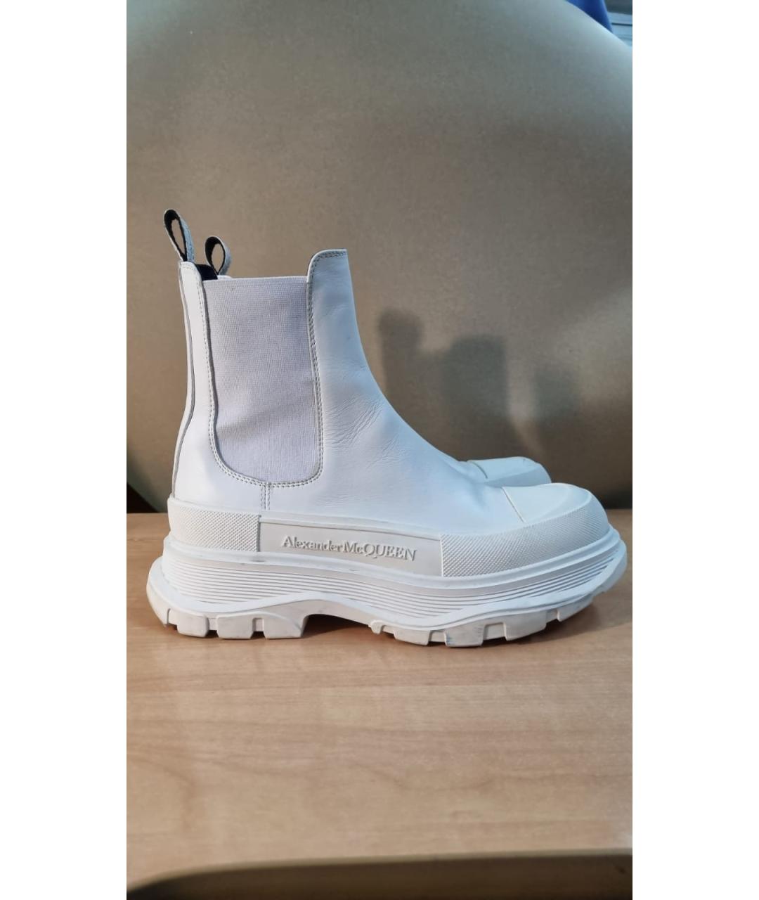 ALEXANDER MCQUEEN Белые кожаные ботинки, фото 7