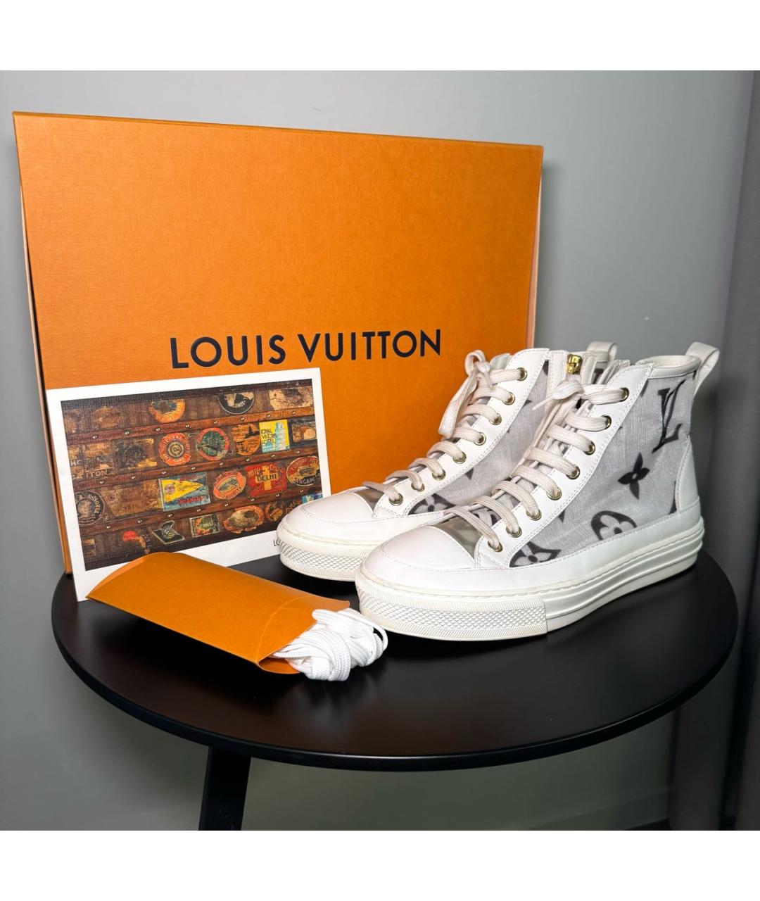LOUIS VUITTON Белые кожаные кеды, фото 5