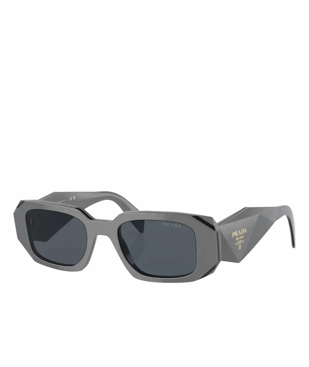 PRADA Антрацитовые пластиковые солнцезащитные очки, фото 1