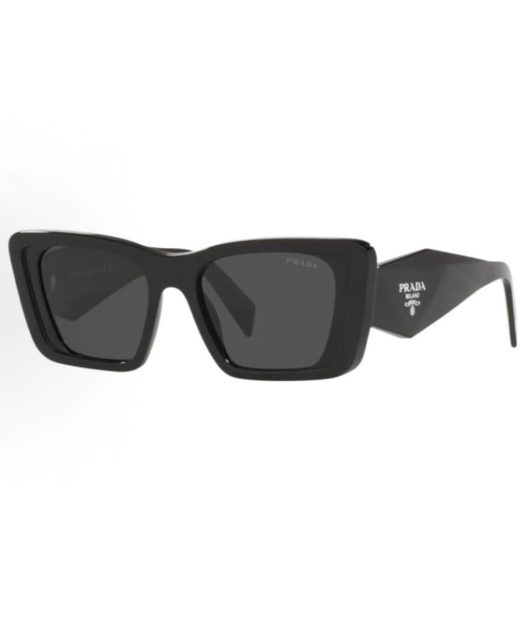 PRADA Черные пластиковые солнцезащитные очки, фото 4