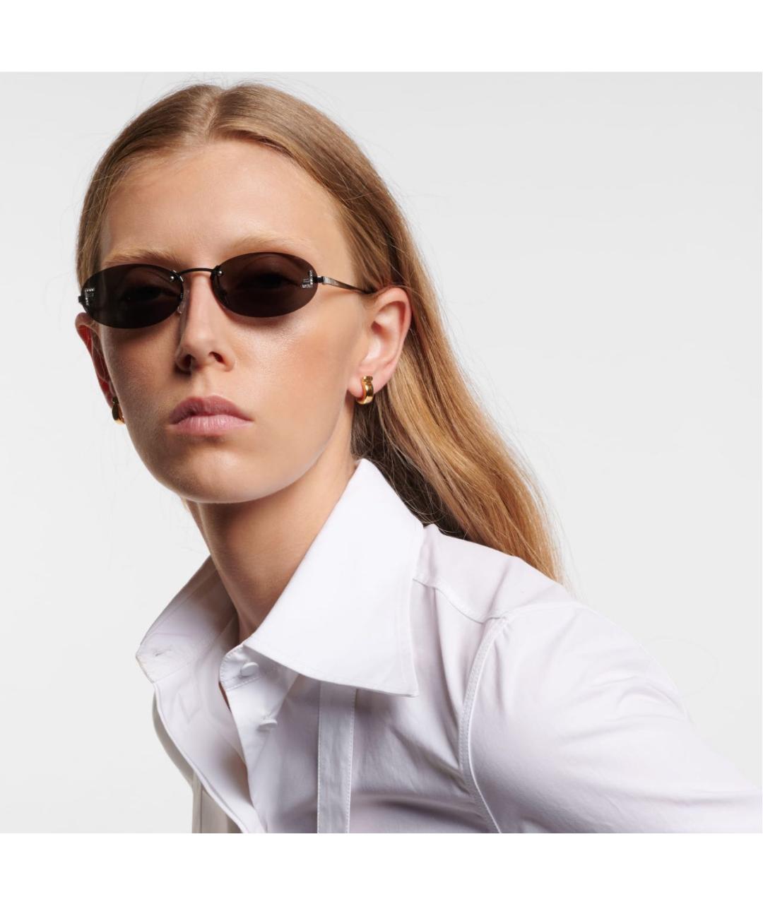 FENDI Серые металлические солнцезащитные очки, фото 4