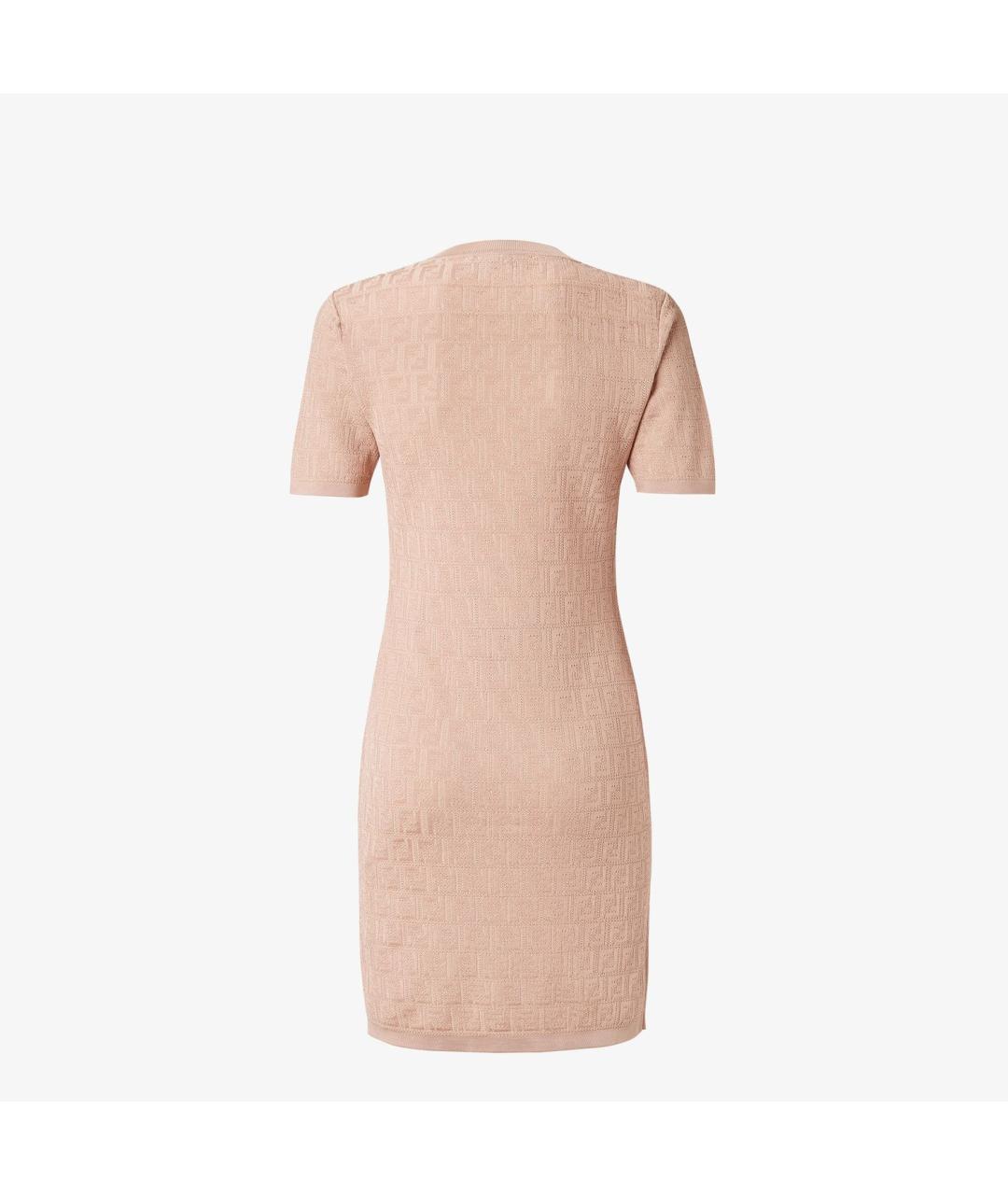 FENDI Розовое хлопковое повседневное платье, фото 2