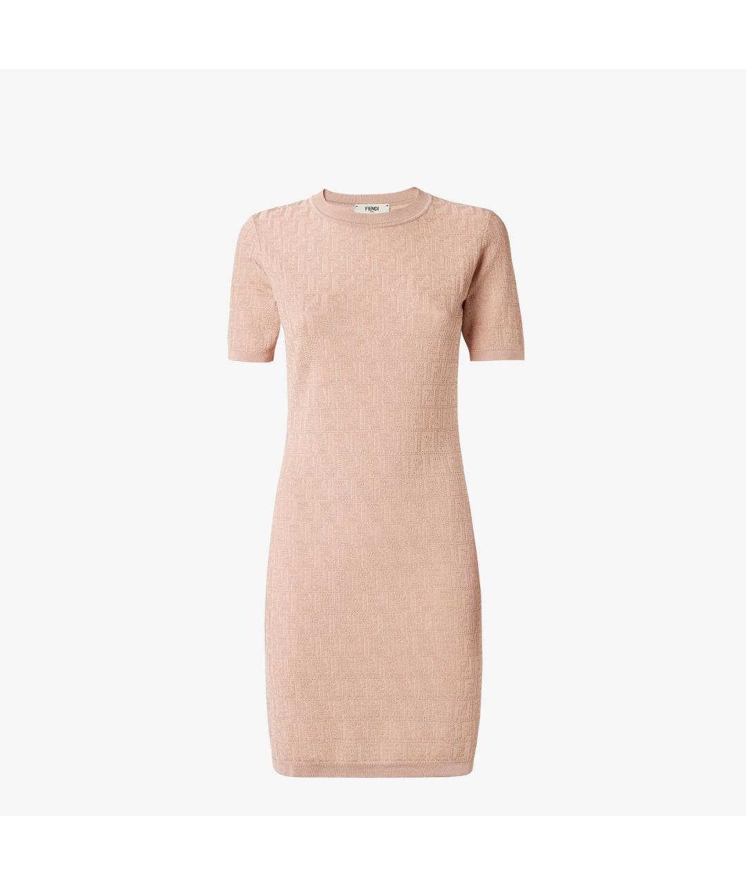 FENDI Розовое хлопковое повседневное платье, фото 4